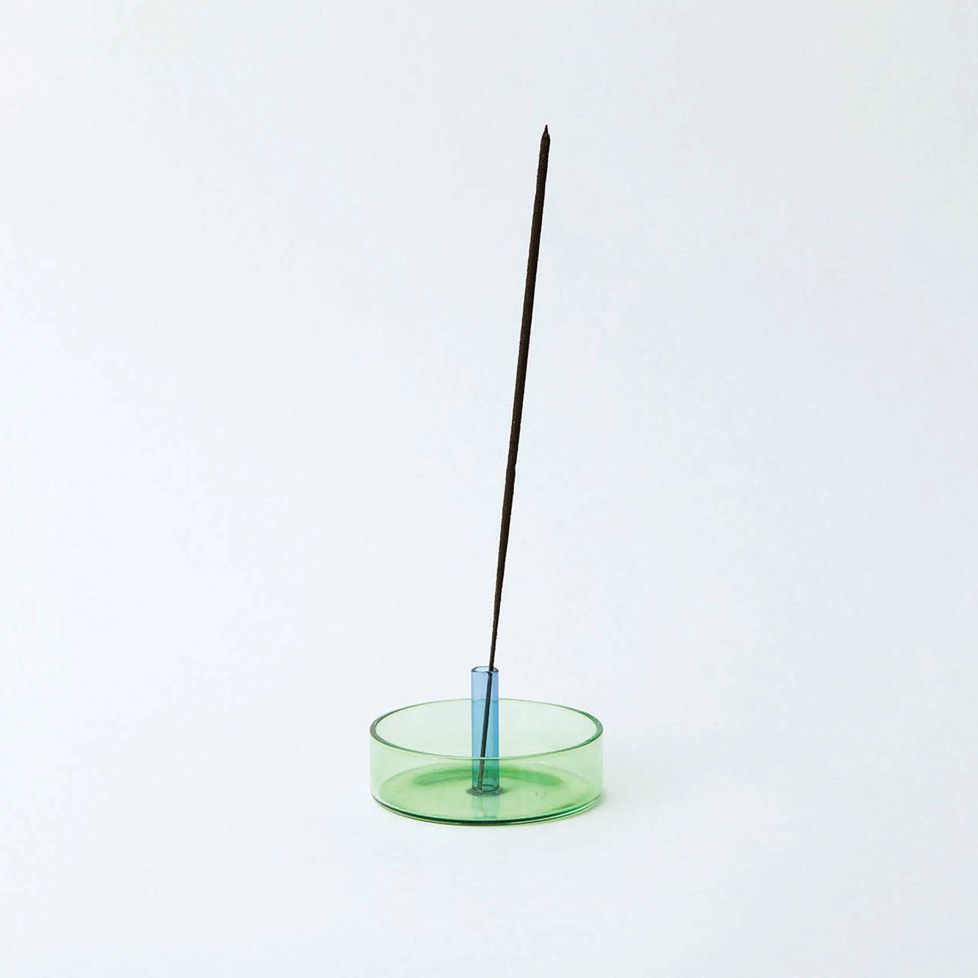 Close-up of Duo Tone Glass Incense Holder, showcasing dual colours