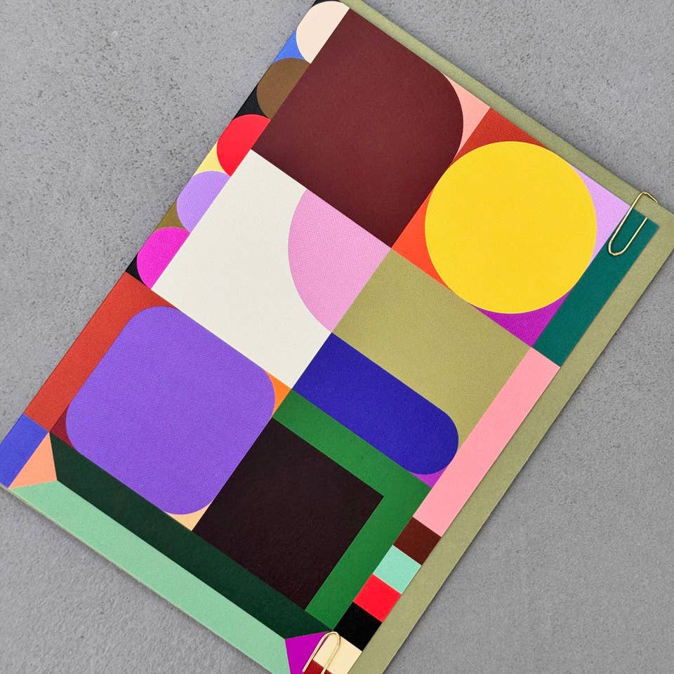 Detailed view of Scallop Graphic Colour Block Art Card texture