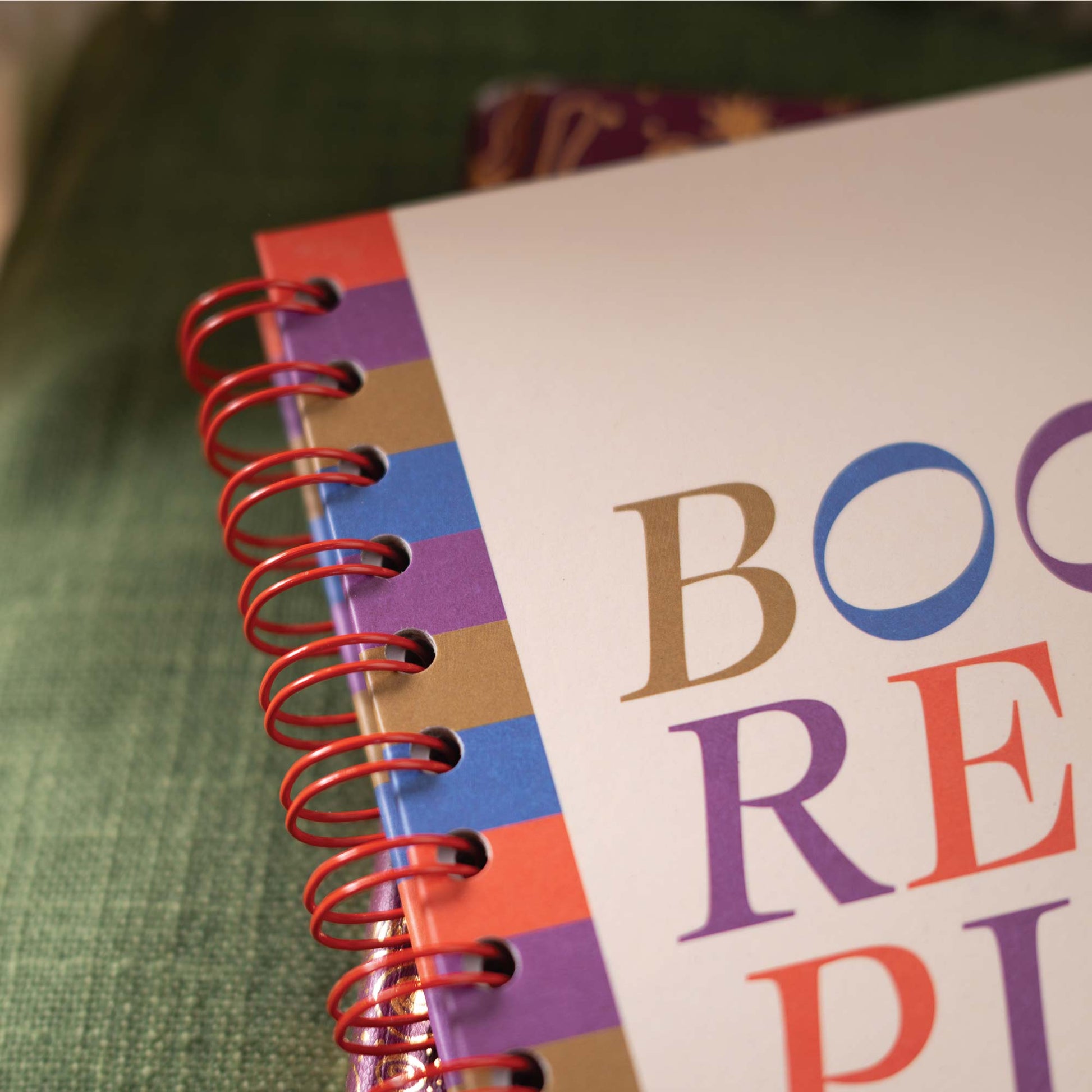 Reading journal laying flat showing leftie-friendly design