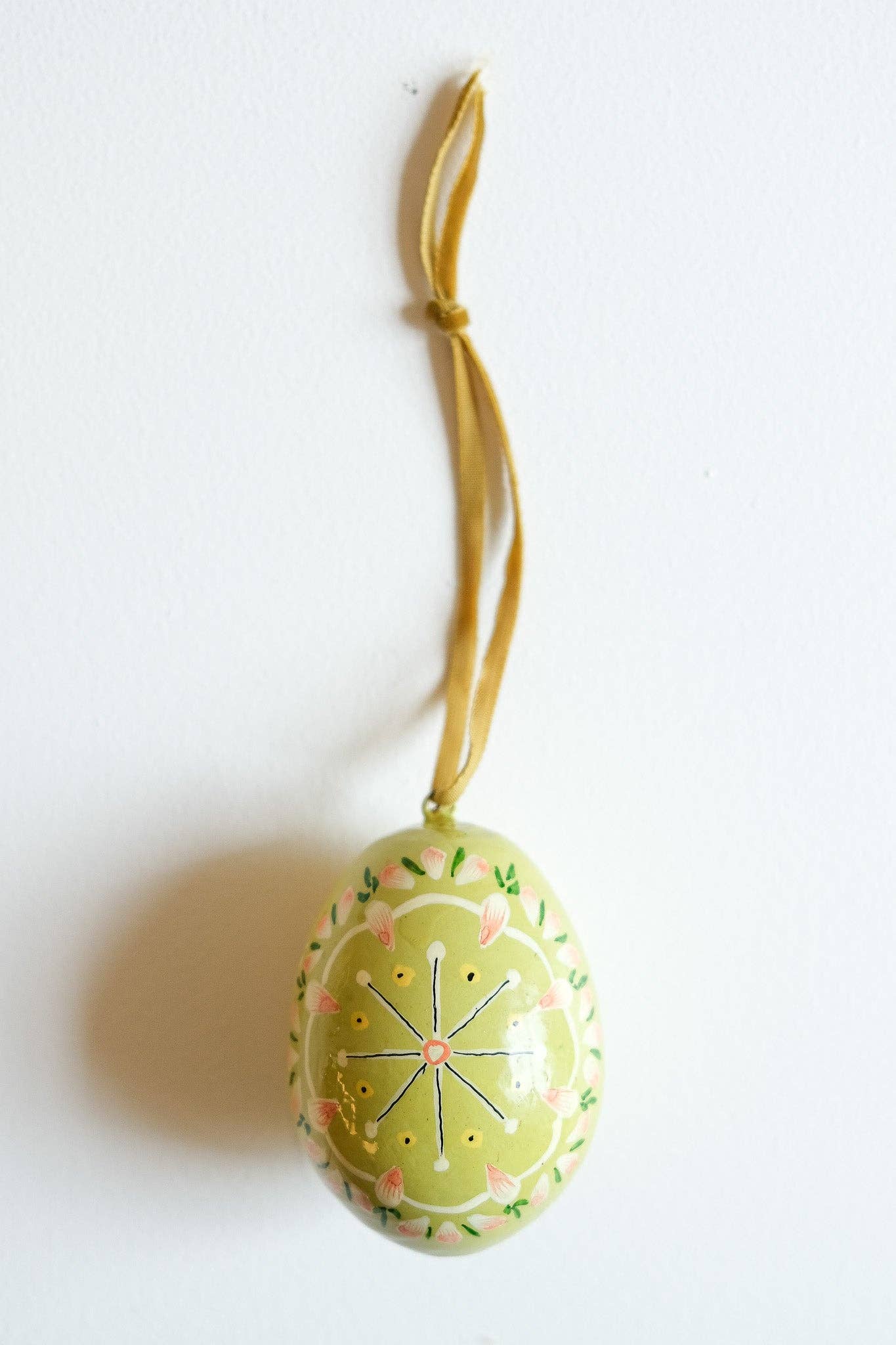 Group of Hand-Painted Yellow Decorative Eggs