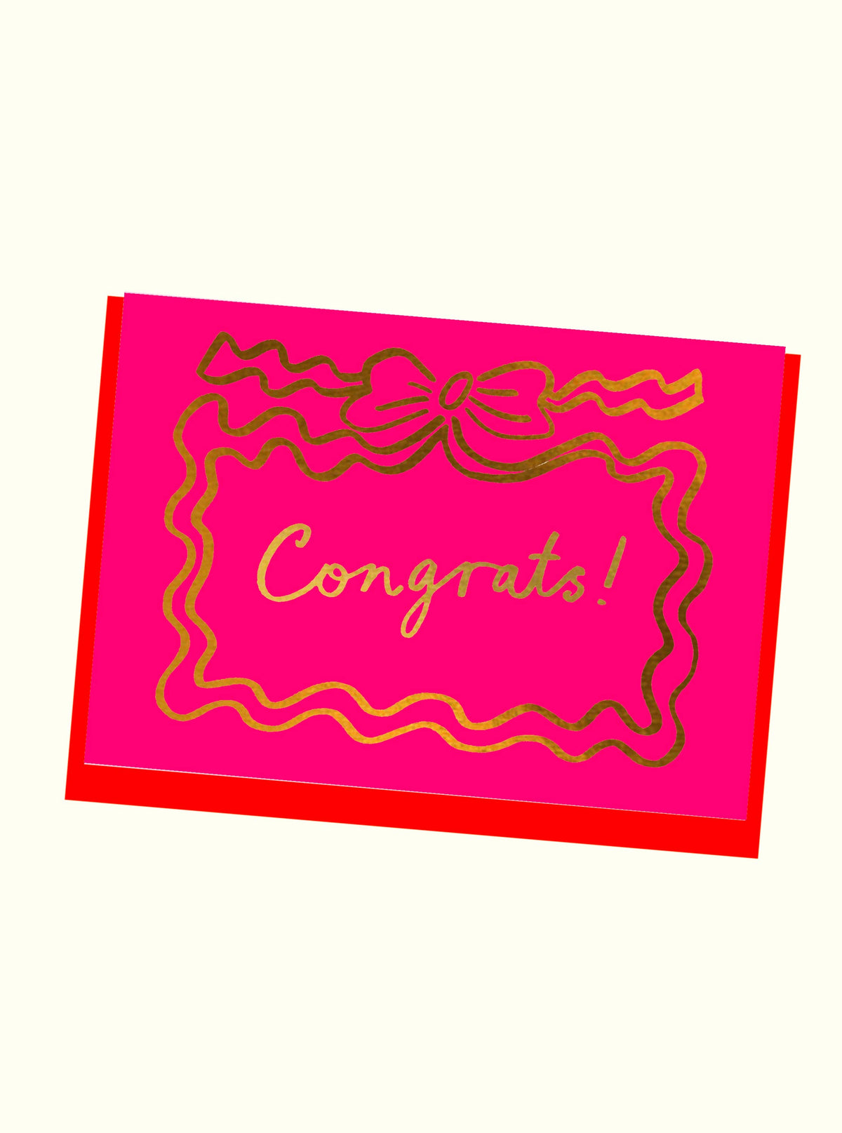 Congrats Wiggle Border Foiled Card with colourful envelope