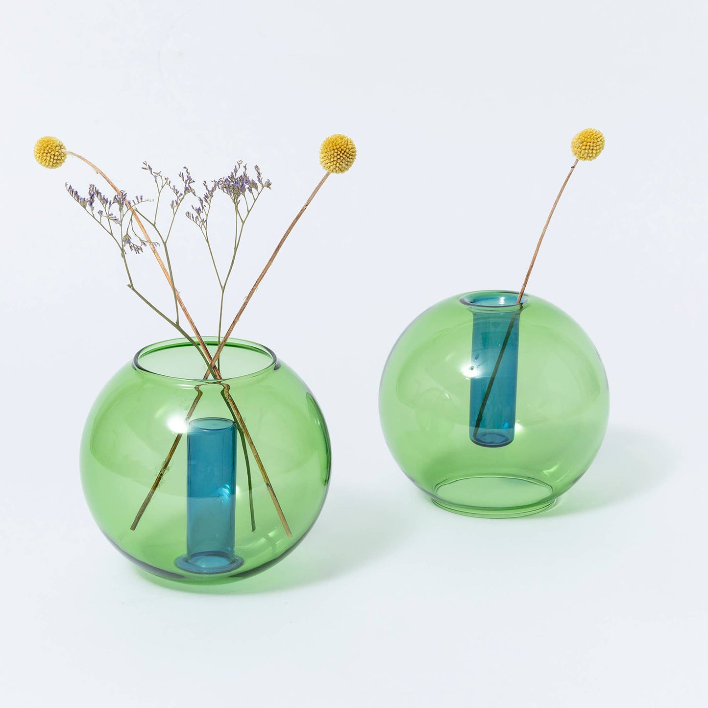 Hand-blown style bubble glass vase