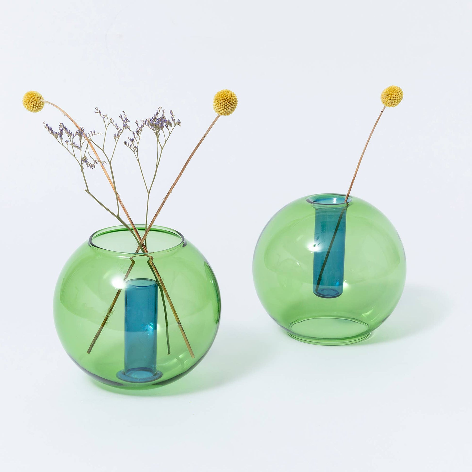 Hand-blown style bubble glass vase