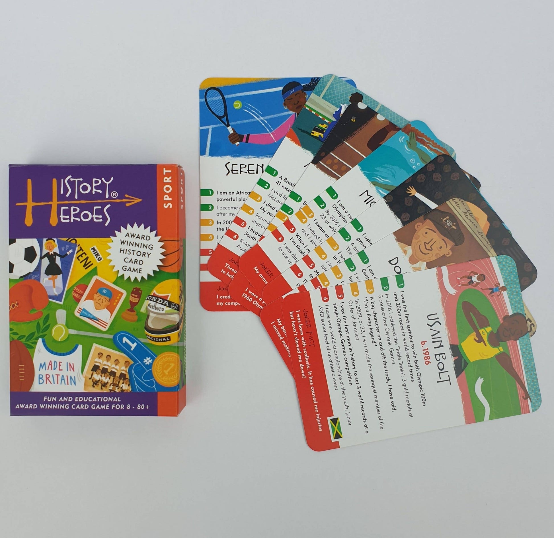 History Heroes SPORT Quiz Card Game, sustainably sourced and recyclable