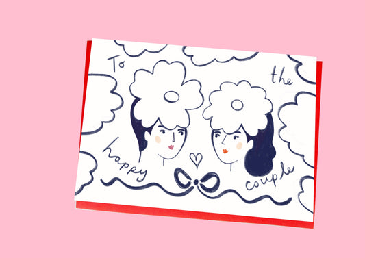 LGBTQ+ inclusive wedding and anniversary card, sustainable Kitty Kenda Papergoods design