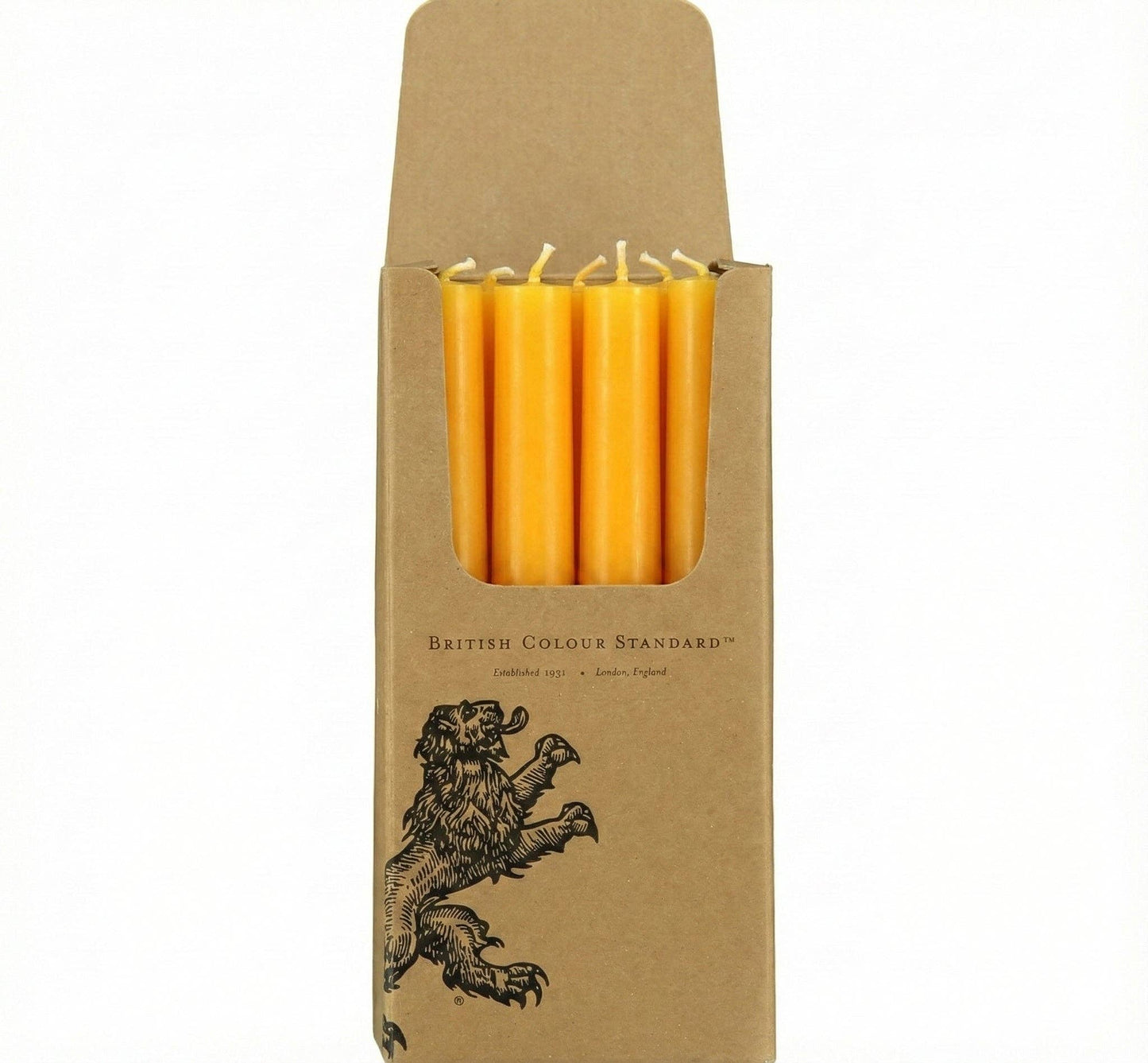 British Colour Standard 24.5cm dinner candle, a vegan and paraffin-free option