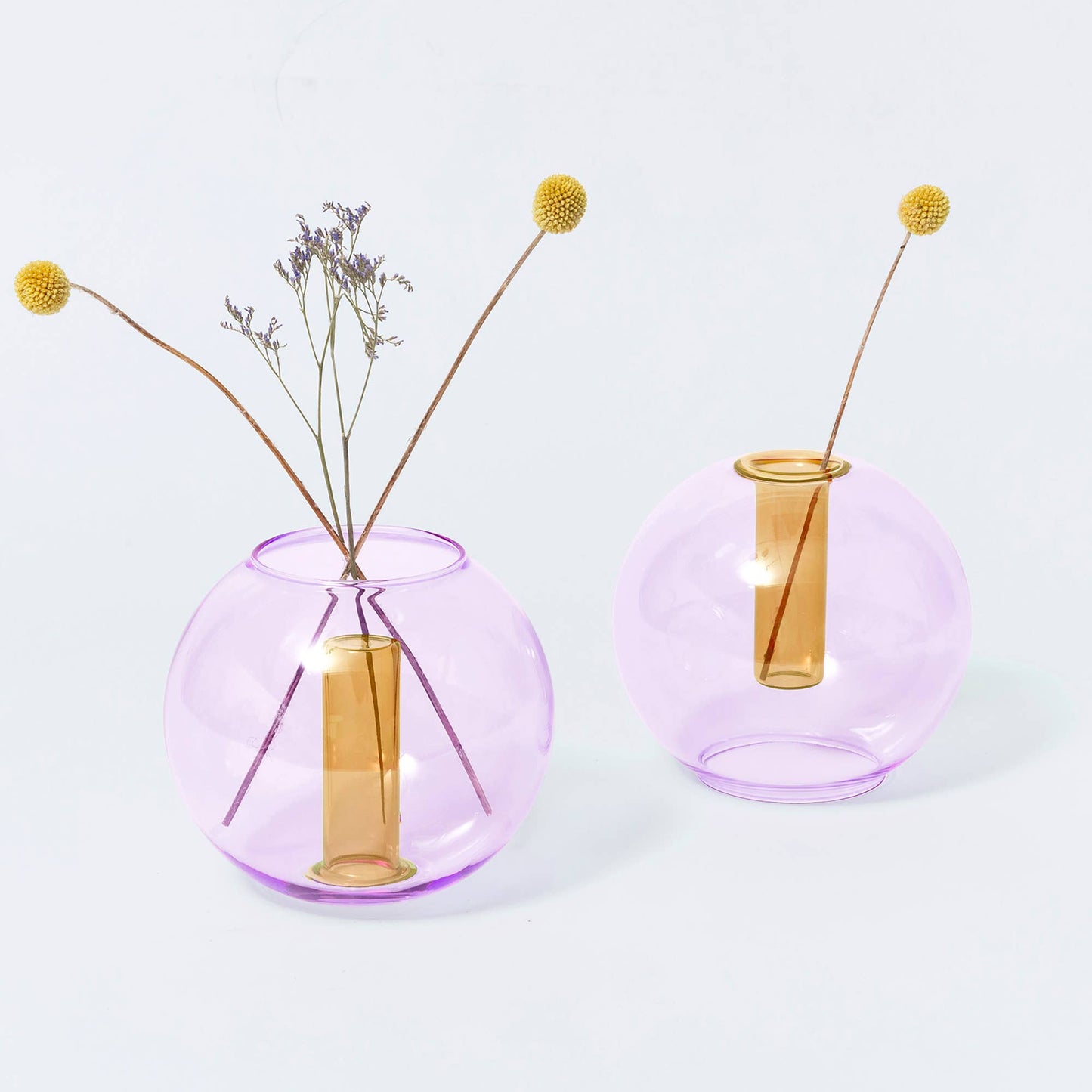 Hand-crafted reversible glass vase for flowers