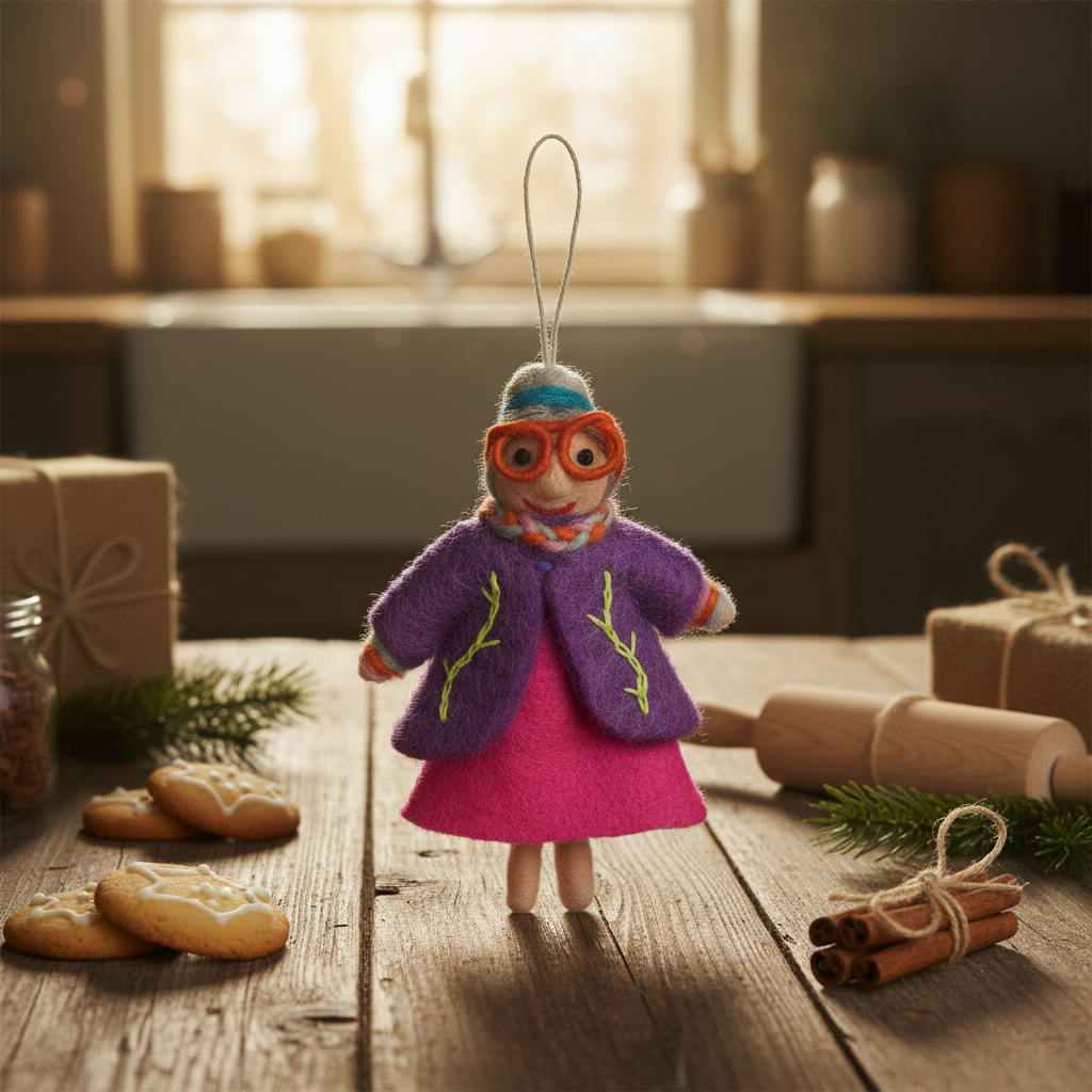 British Handmade Groovy Granny Decoration