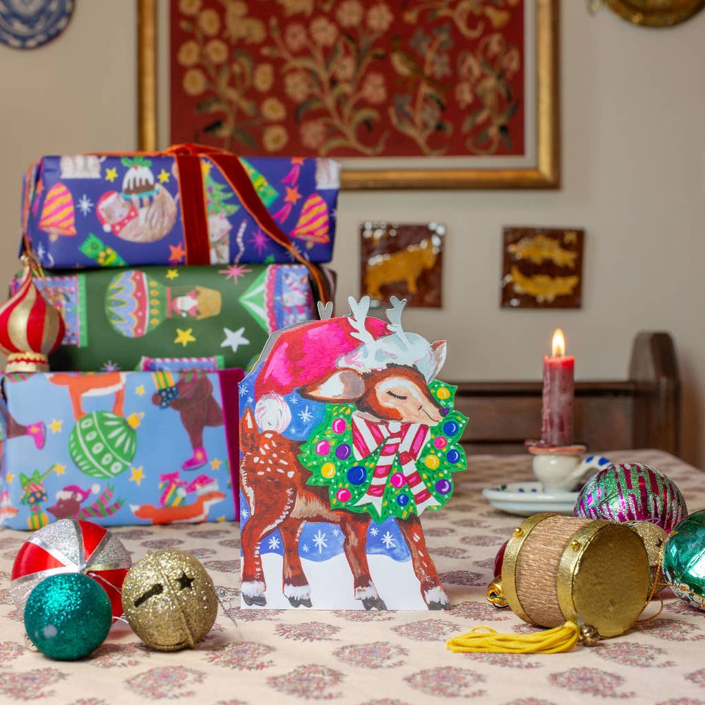 Recyclable Christmas card and envelope set from Forget Me Not and Green