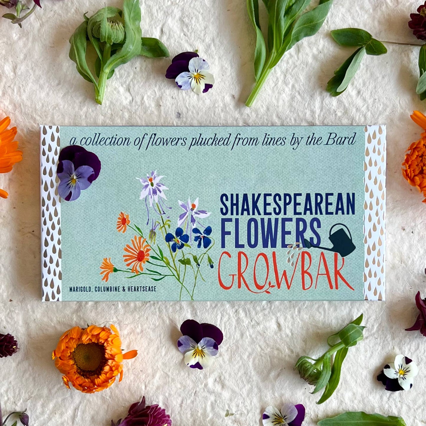 The Shakespearean Growbar literary seed kit packaging