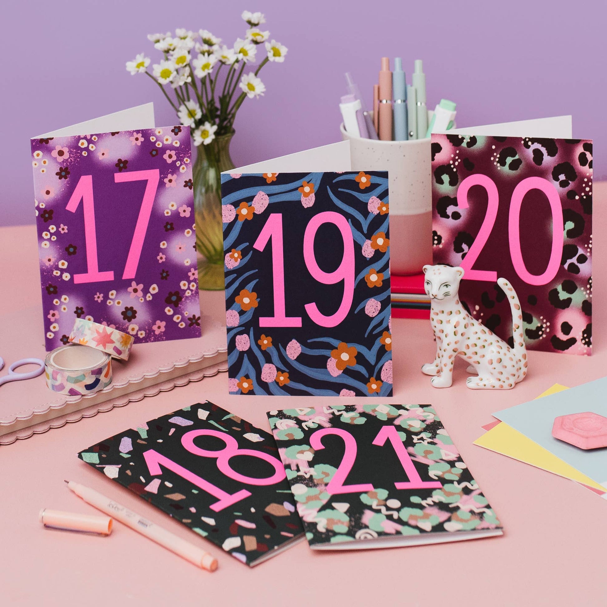 Detail of Floral Pattern on Eco-Friendly Birthday Card