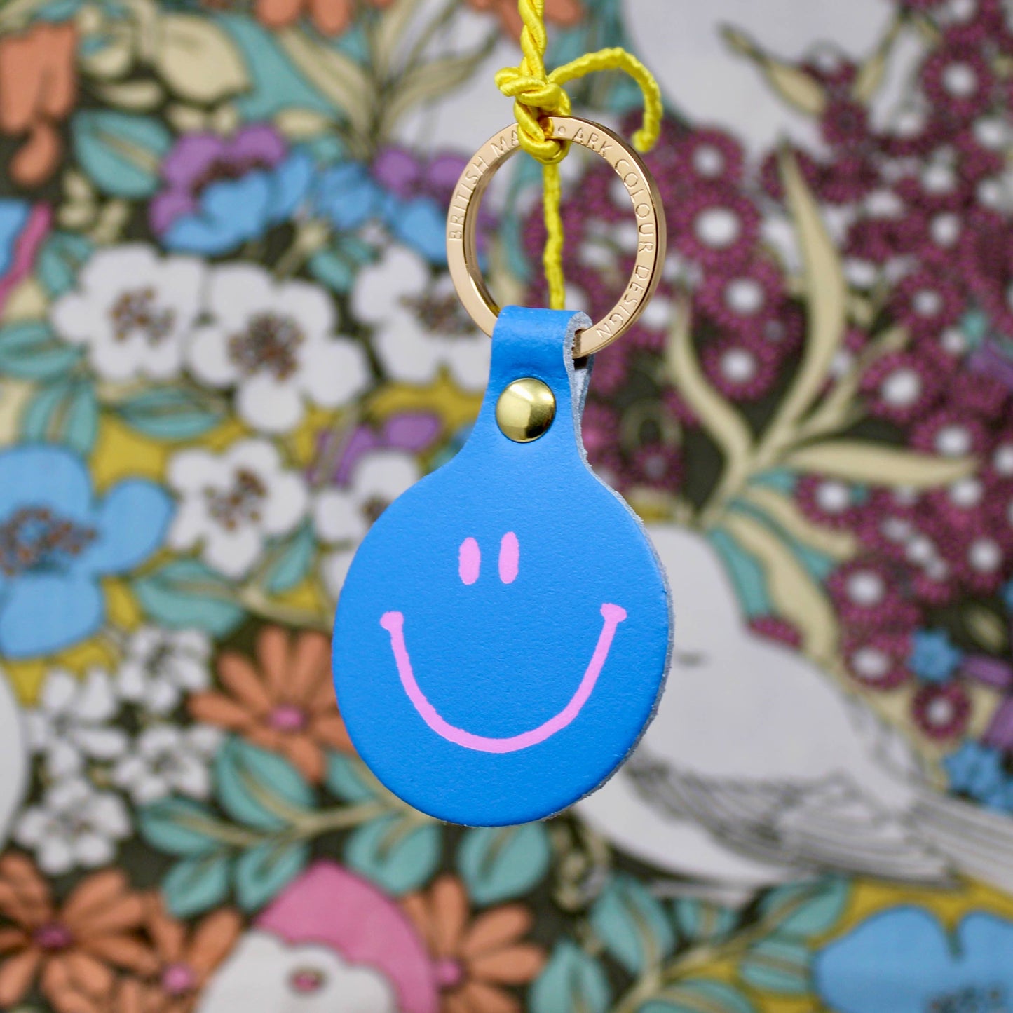 Feeling Lush Smiley Key Ring – Genuine Leather, British Made