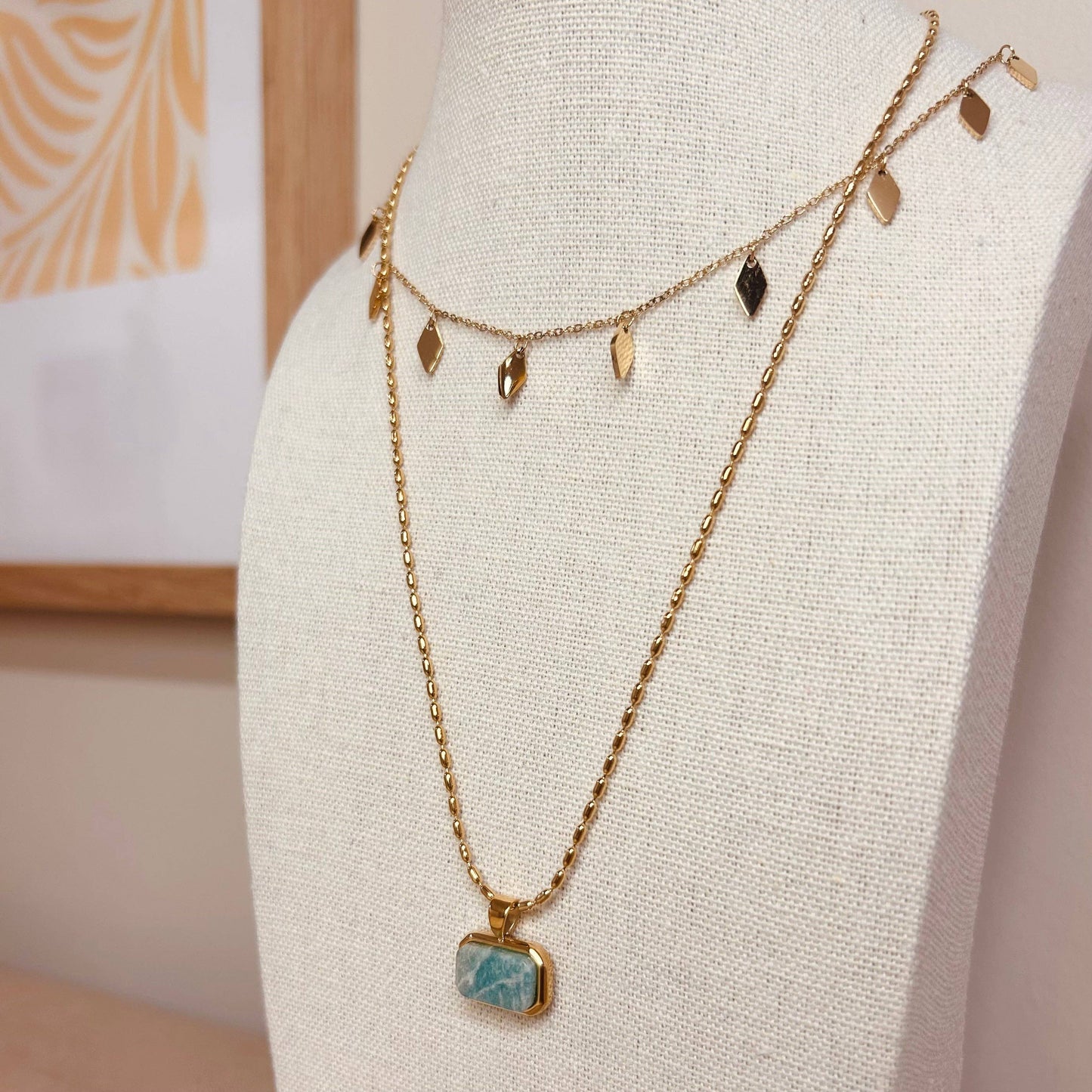 Gold Plated Hypoallergenic Turquoise Necklace