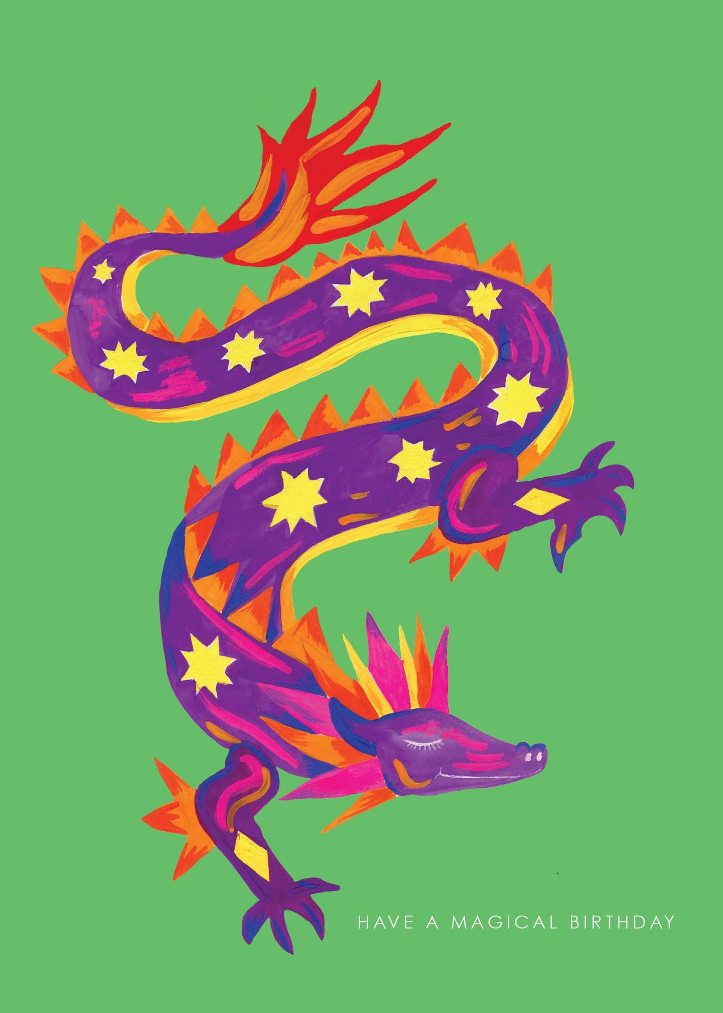 Sustainably sourced dragon birthday card with recycled kraft envelope