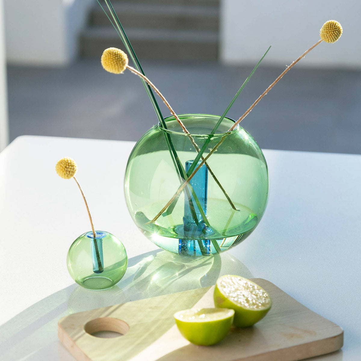 Dual-purpose glass vase for posies