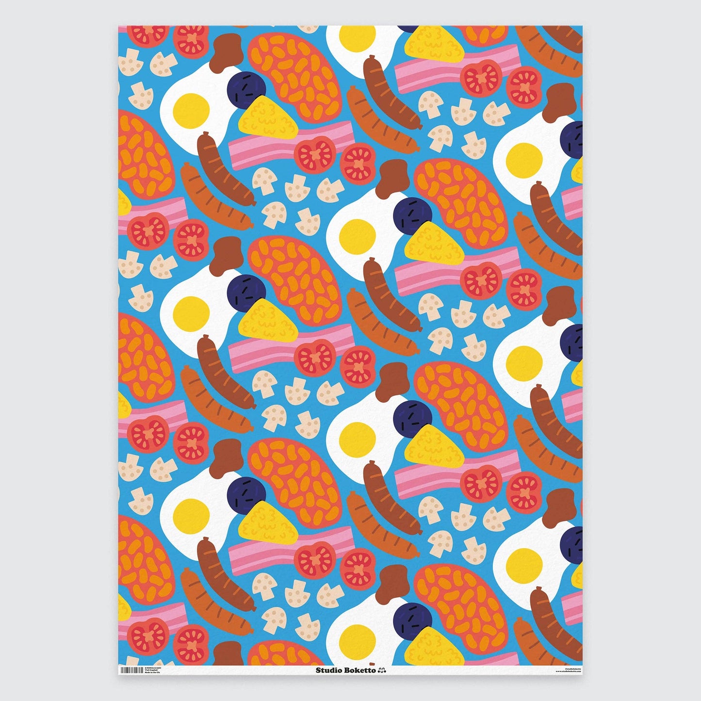 Mouthwatering breakfast wrapping paper for birthday or Father's Day gifts