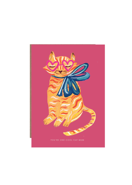 'Cool Cat' Mum Greetings Card 