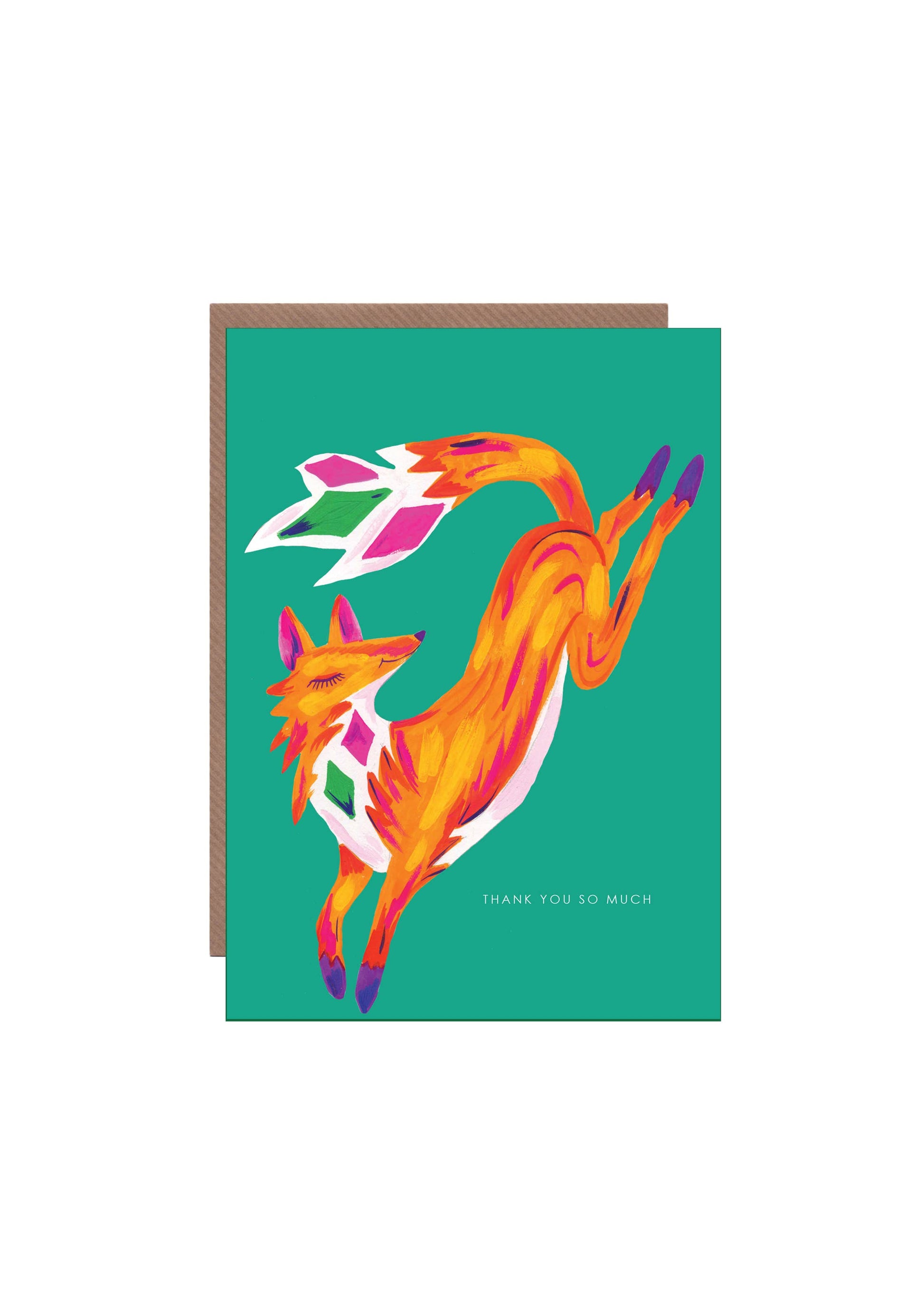 Fox Thank You Greetings Card by Hutch Cassidy