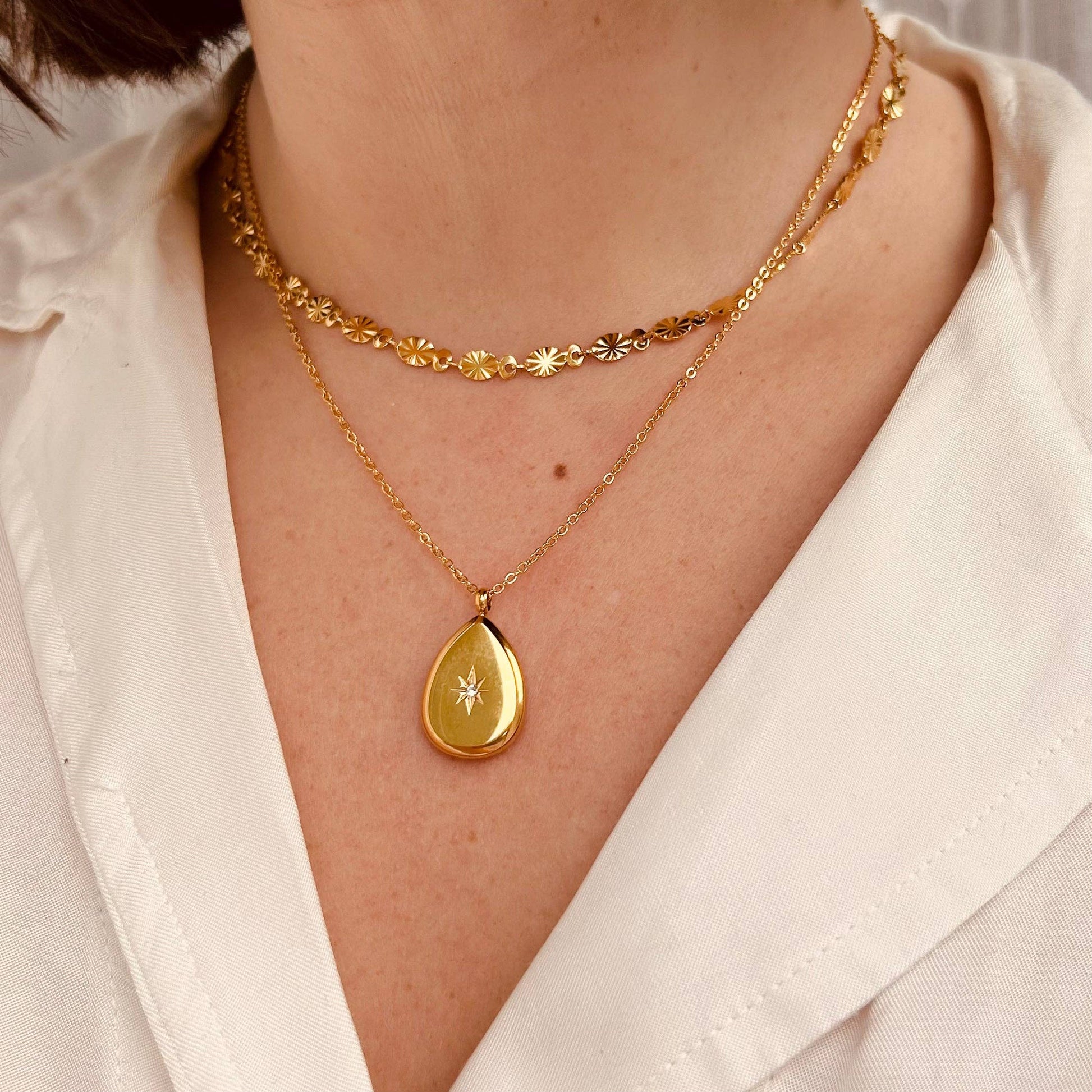 Everyday Gold Plated Star Necklace Detail