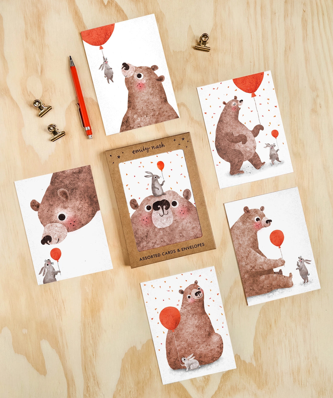 Bear & Bunny Multipack X 6 Cards | Pack of Birthday Cards