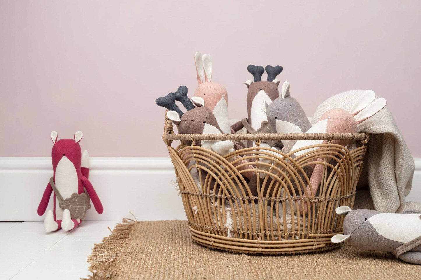 Florence the Fox soft toy sitting, showcasing recycled polyester fill