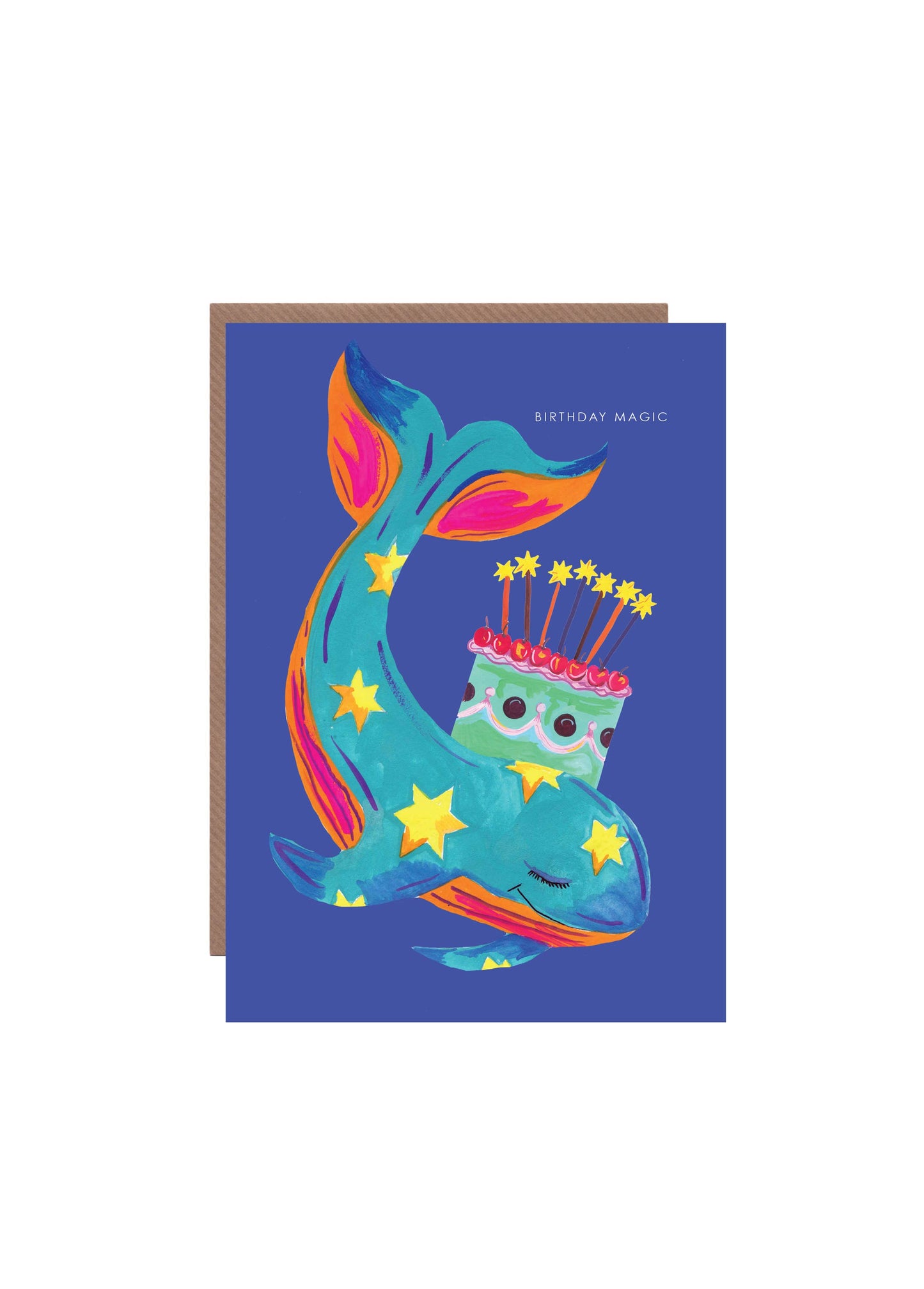 Whale and Cake Birthday Greetings Card by Hutch Cassidy