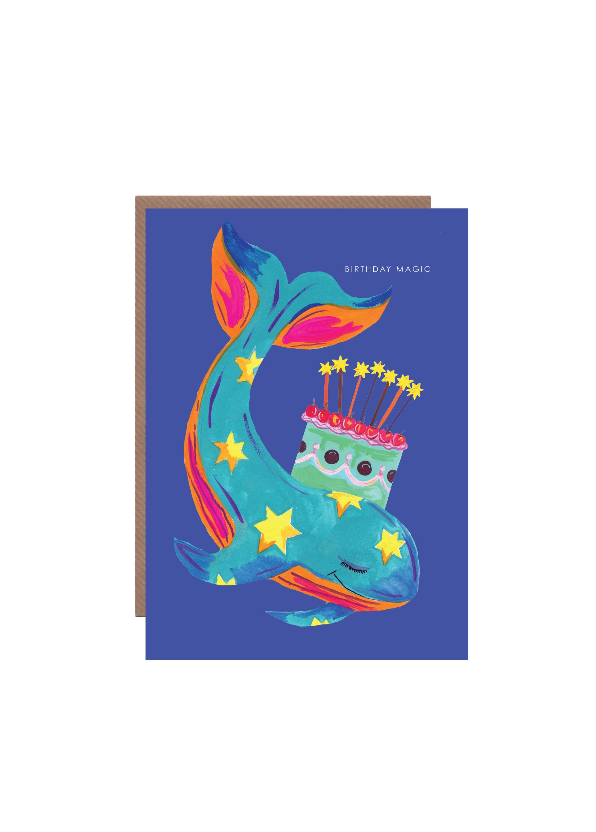 Whale and Cake Birthday Greetings Card by Hutch Cassidy
