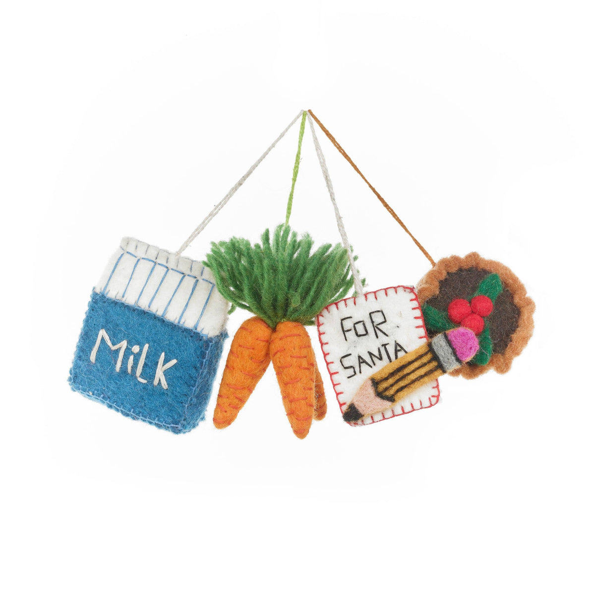 Handmade felt bottle of milk Christmas tree hanging decoration