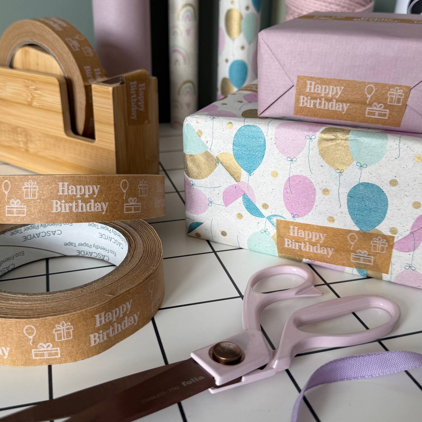 Eco-friendly birthday gift wrap accessories
