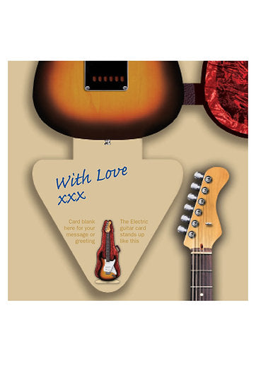 Flat view of Electric Guitar Greeting Card