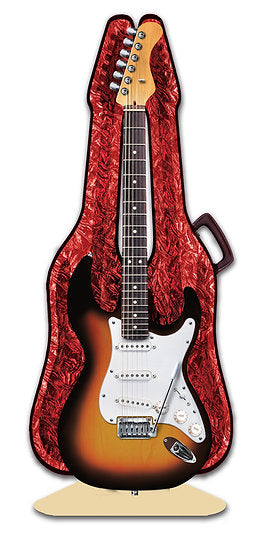 3D Electric Guitar Pop-Up Greeting Card standing upright
