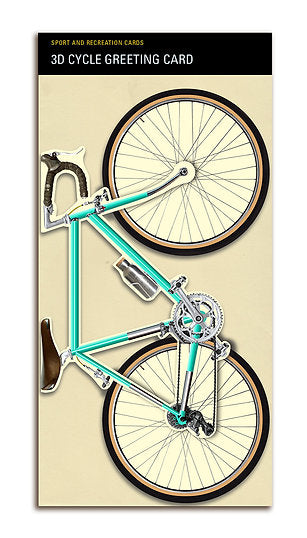 Illustrated bicycle greeting card flat view