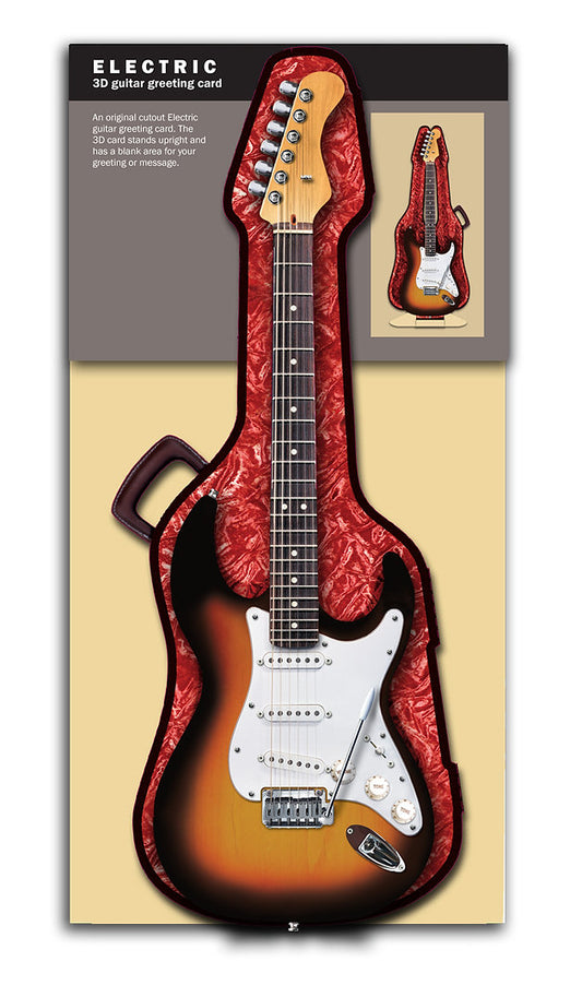 Detailed illustration of Electric Guitar Card with envelope