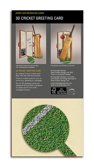 Eco-friendly cricket greeting card designed and printed in England
