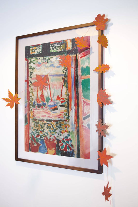 Hand-Printed Autumn Leaf Garland - Recycled Materials