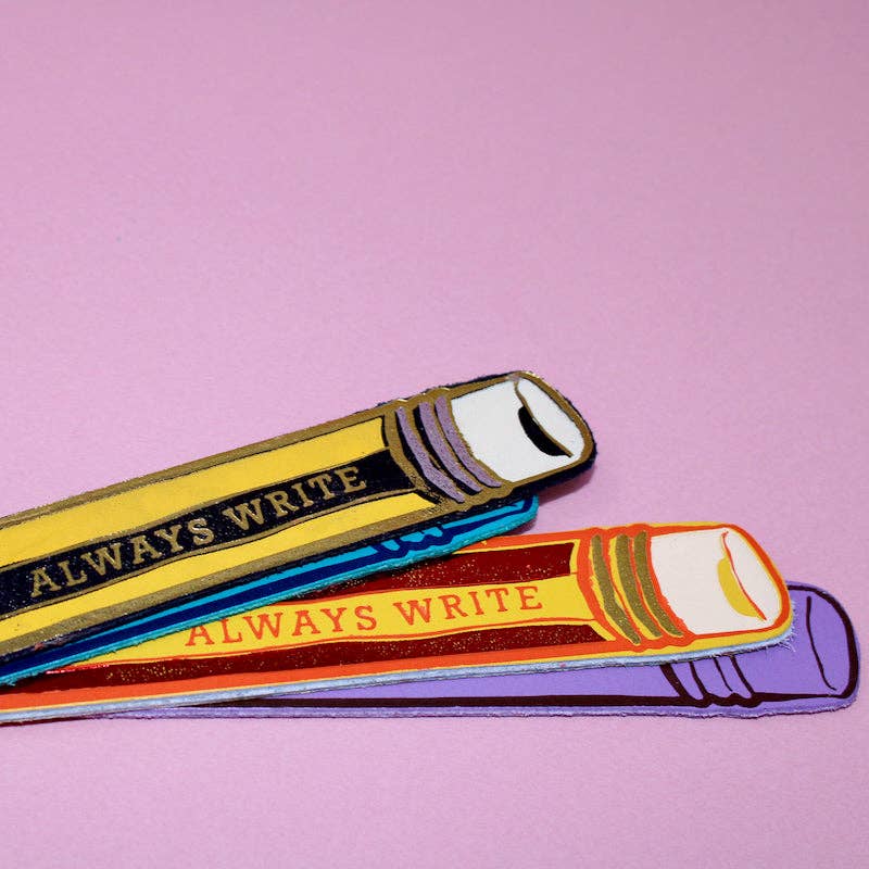 Genuine leather pencil bookmark packaging