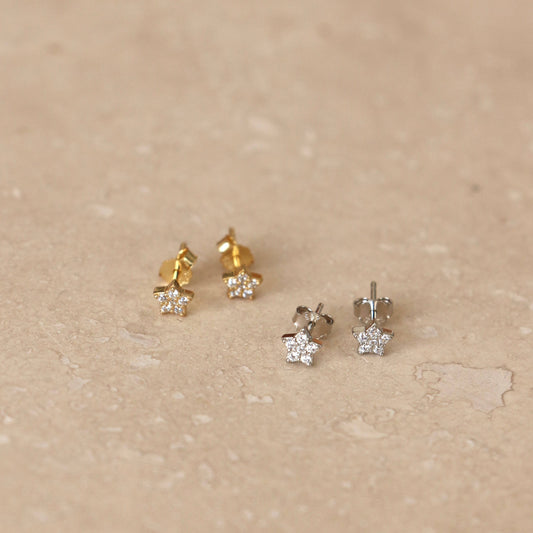 Gold Vermeil | Sterling Silver Mini Star Stud Earrings