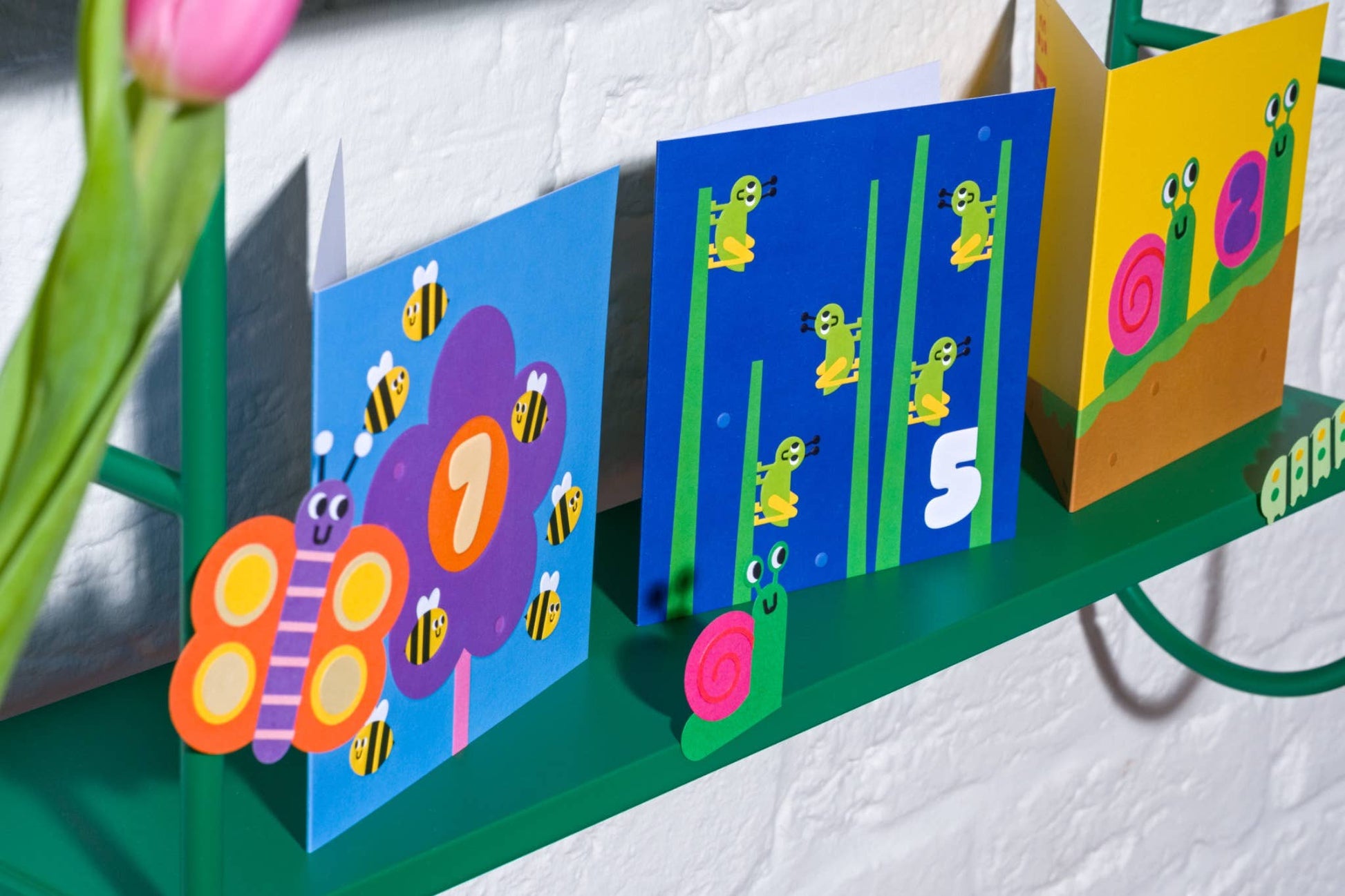Sustainable caterpillar birthday card for six year olds