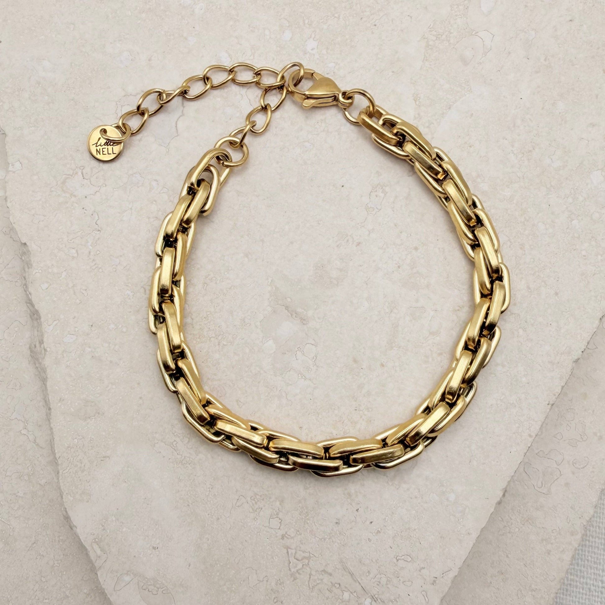 Everyday box chain bracelet in luxury gift pouch
