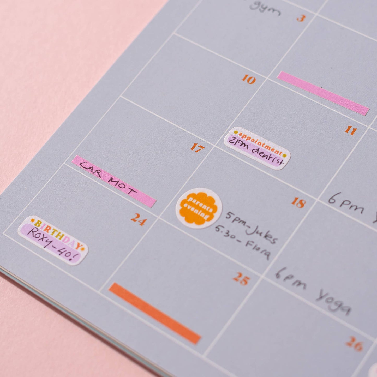 Family Calendar Stickers | Recycled Paper Stickers