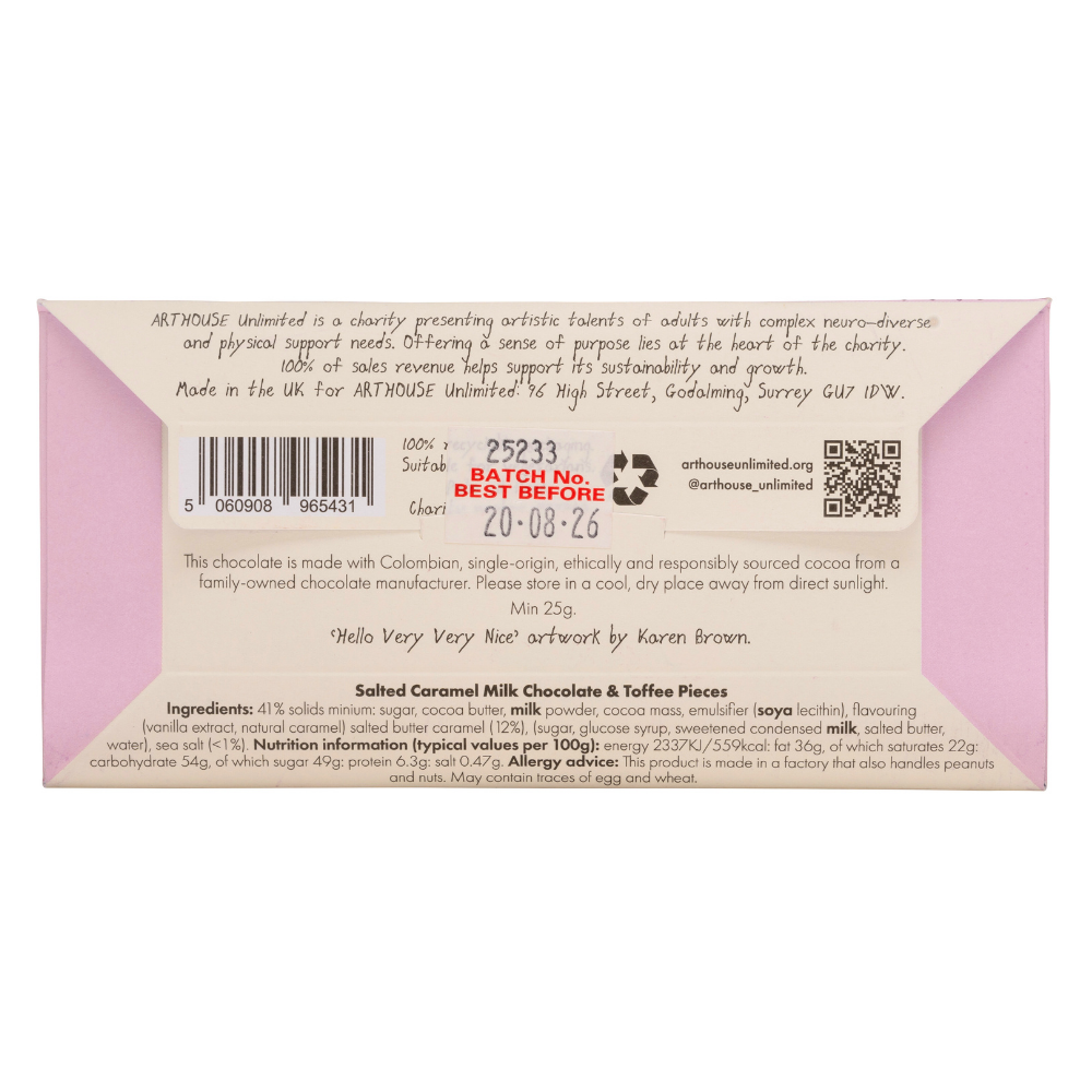 Pocket-sized 25g salted caramel and toffee milk chocolate bar