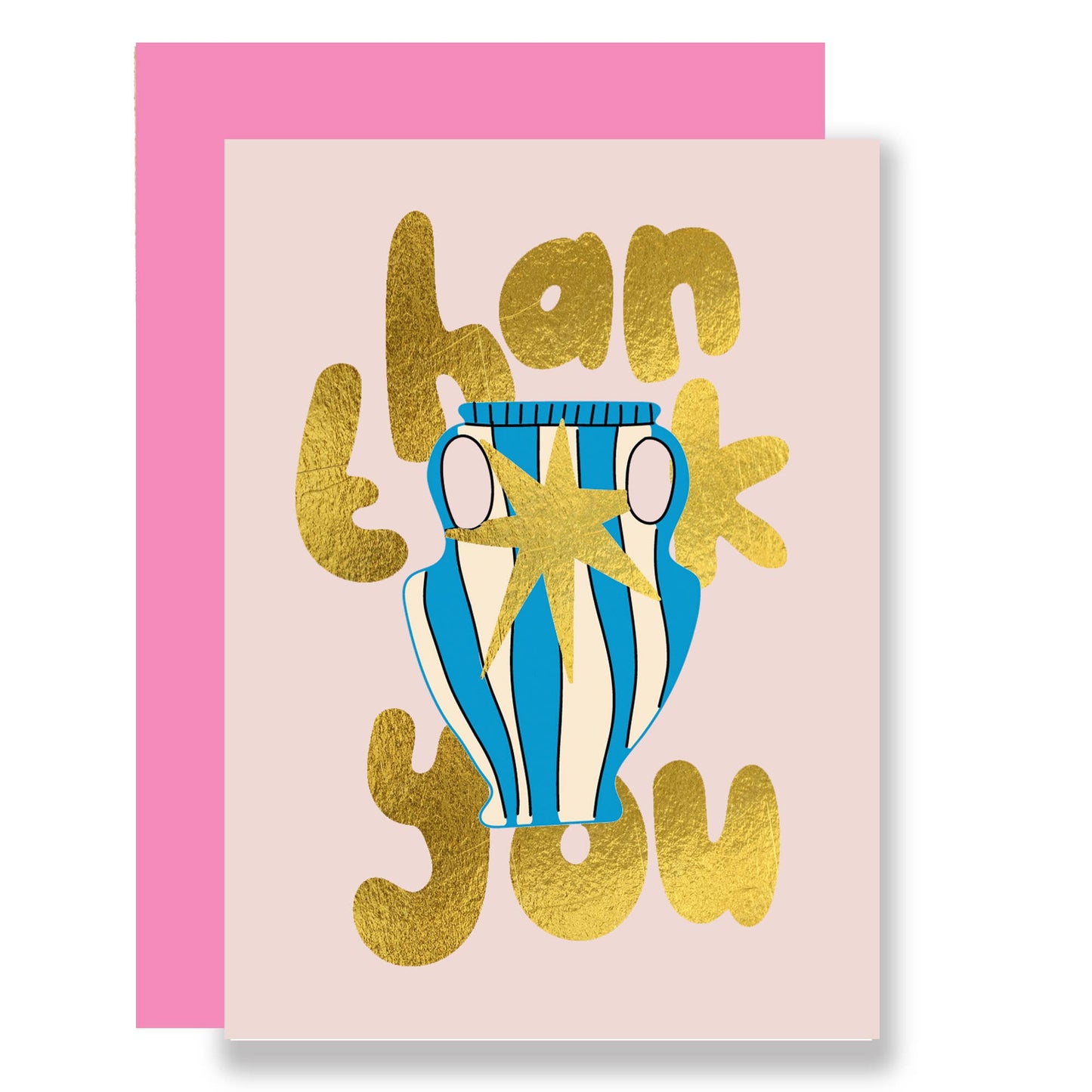 Mini A7 Thank You Greeting Card with Gold Foil Finish