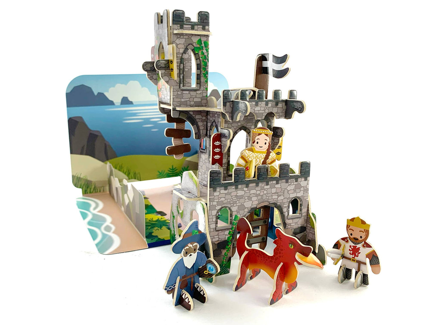 Legends Castle Playset with King, Queen, Wizard, and Dragon figures
