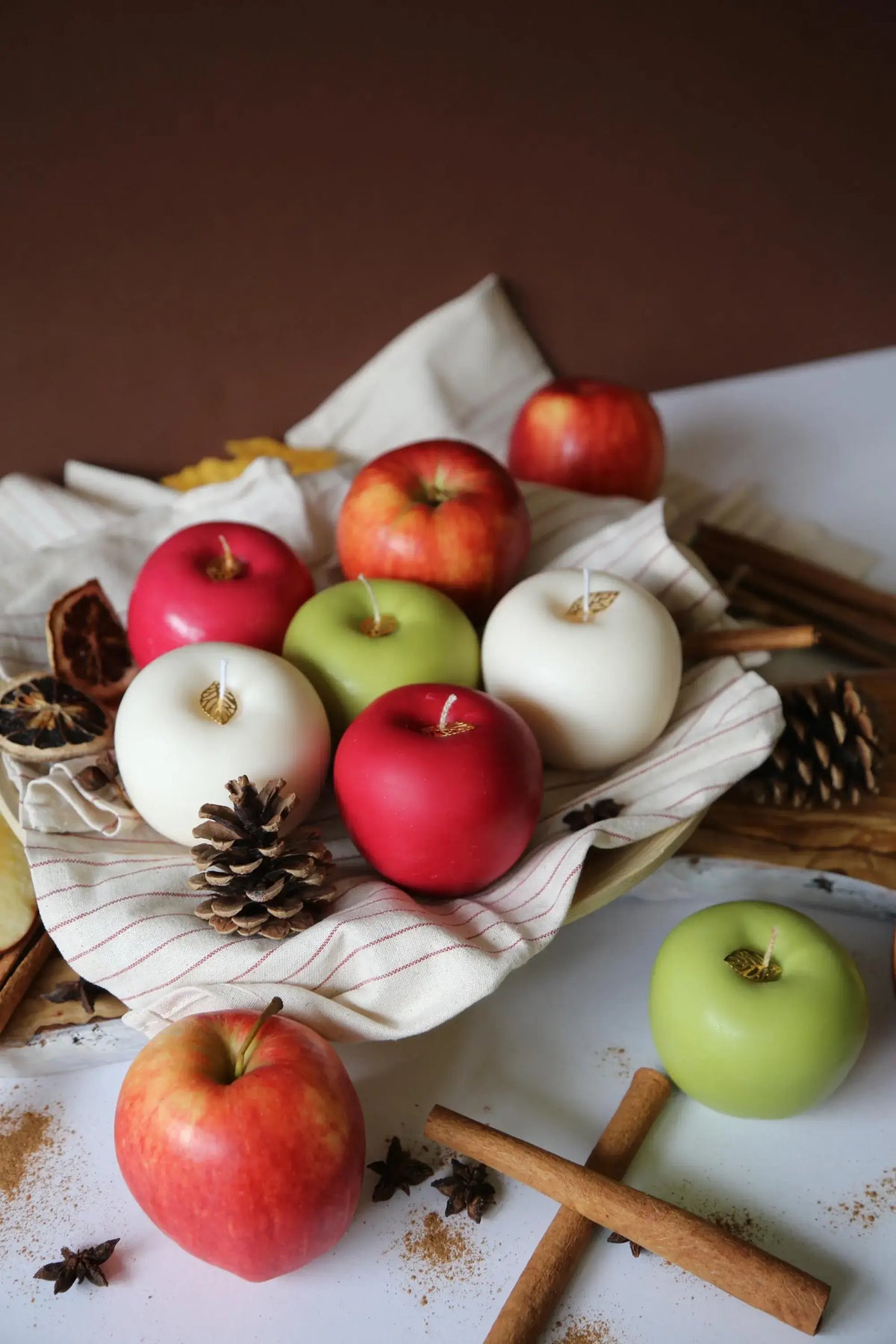 Cute apple shaped pillar candle
