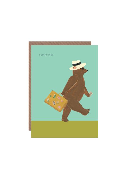 Bon Voyage Bear' Greetings Card