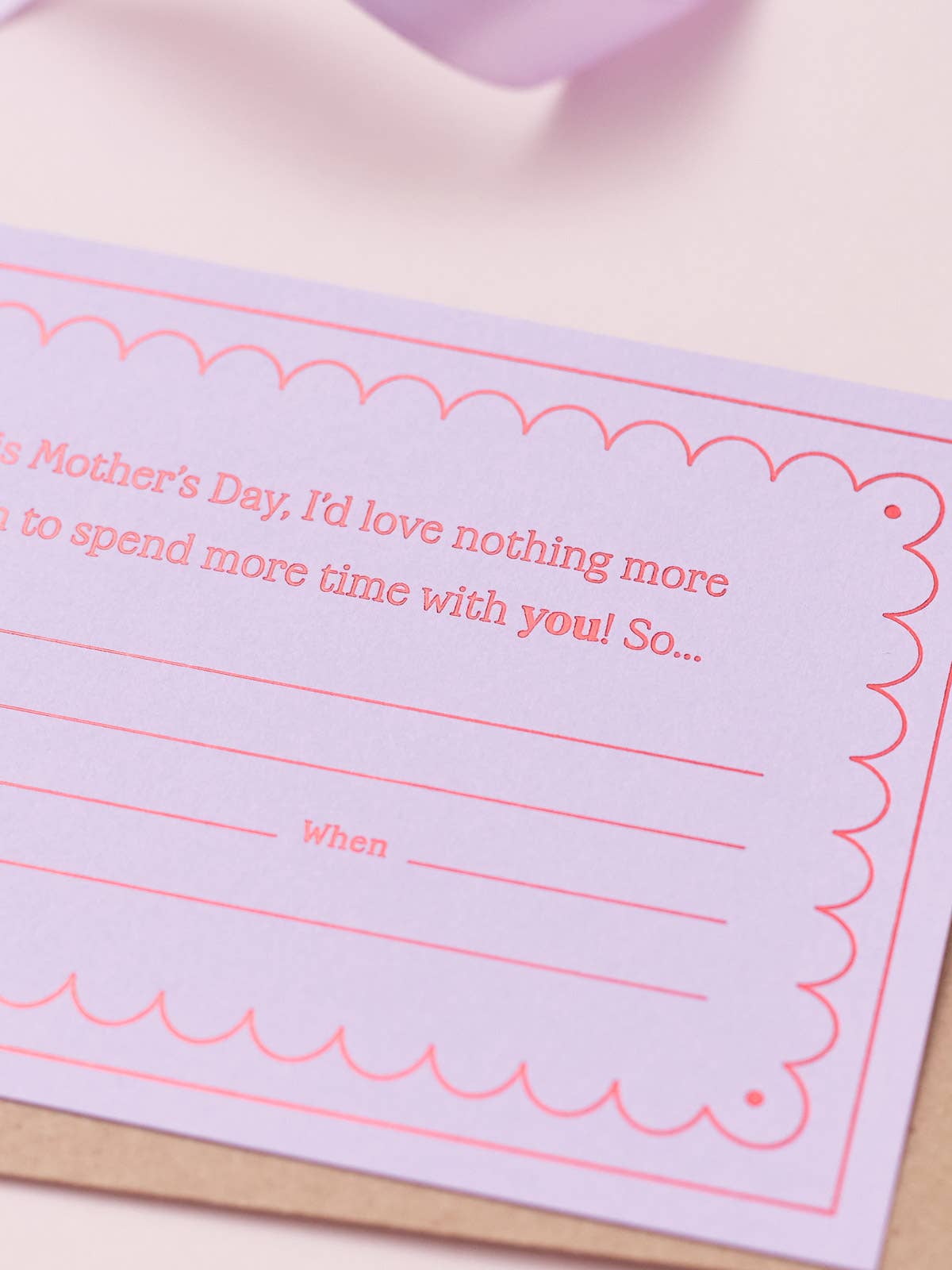 A6 luxury card stock gift voucher for Mum