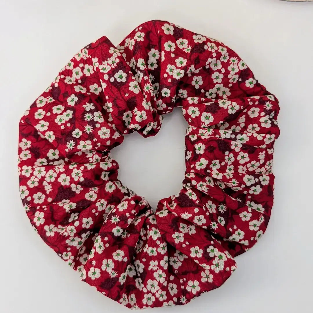 Handmade cotton scrunchie with Liberty fabric design, 9-10cm diameter