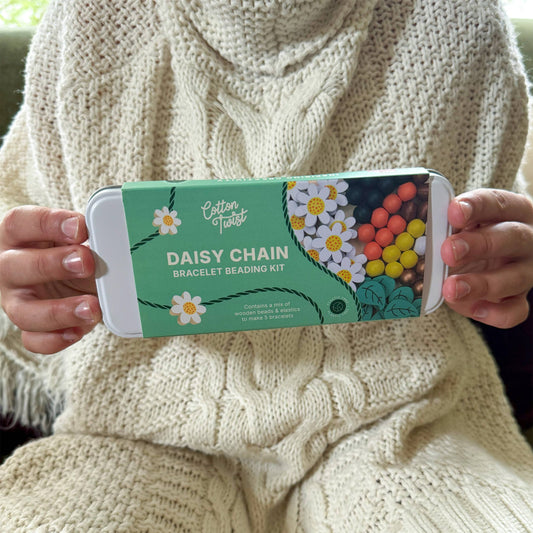 Sustainably sourced wooden daisy and leaf beads