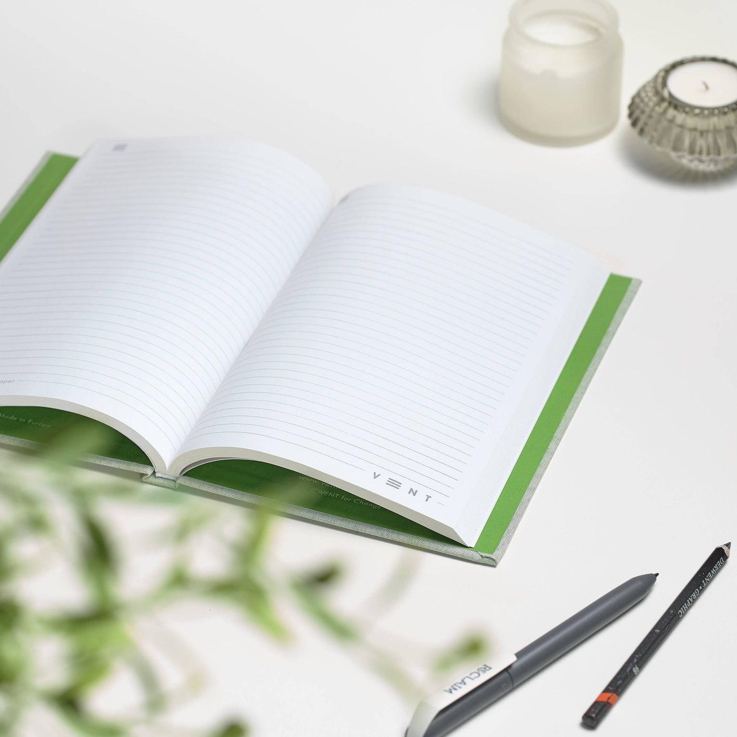 Green Ocean Notebook, lined pages