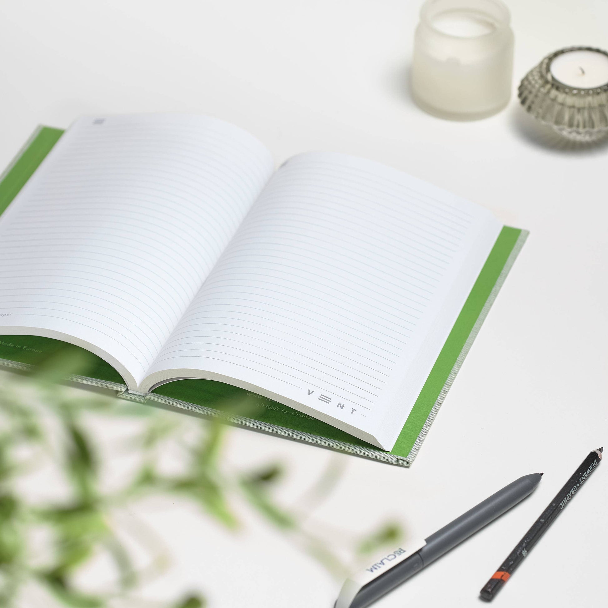Green Ocean Notebook, lined pages